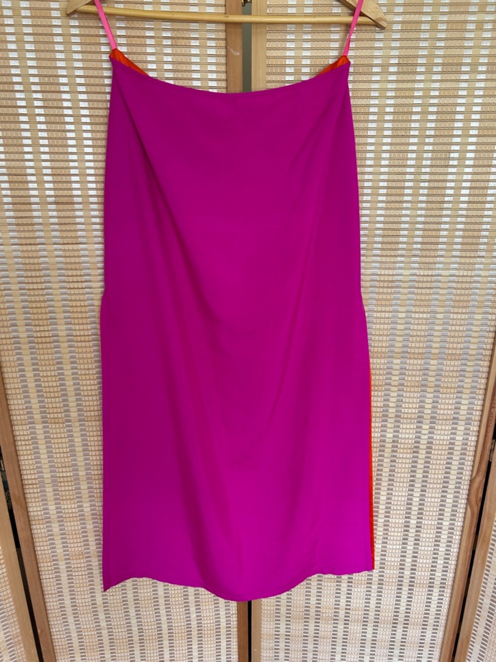 Vintage Y2K Fuchsia Slip Skirt 100% Silk Cache Skirt